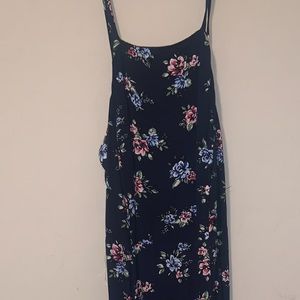 Mid Dress Navy with Flowers Church / Wedding / Brunch / School / Teen Dress